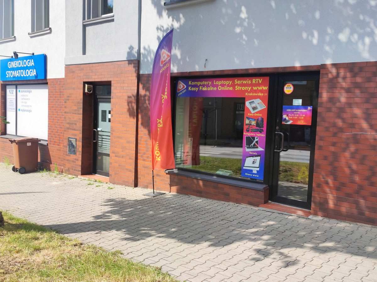 Wejście do serwisu komputerowego Adee-Soft w Mikołowie